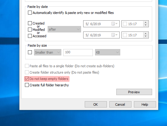 Do not keep empty folders Do not keep empty folders