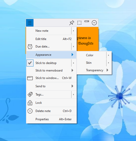 Windows: Create partially/fully transparent sticky notes on