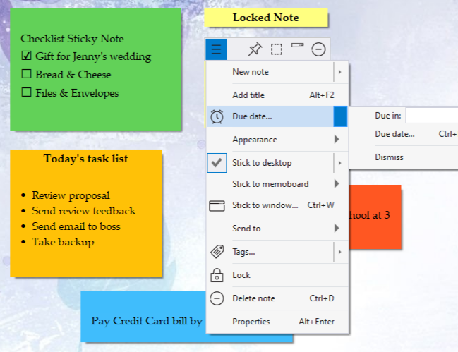 does mac support desktop sticky notes